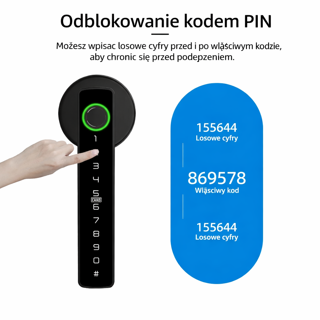 Inteligentna Klamka Premium z Odciskiem Palca